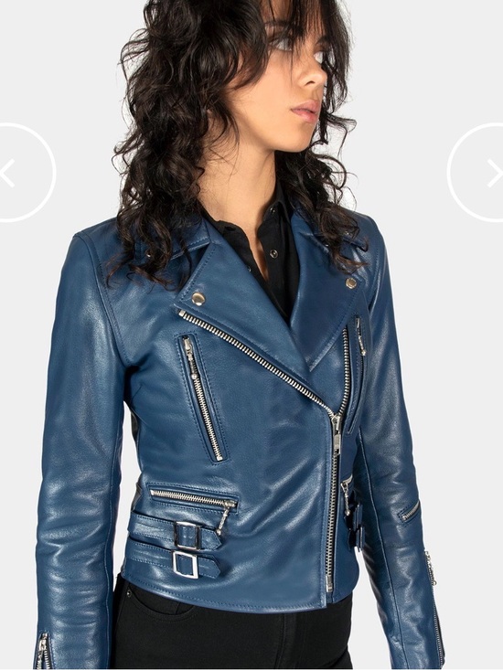 Straight To Hell Jackets & Blazers - Straight To Hell Women’s Blue Leather Motorcycle Jacket